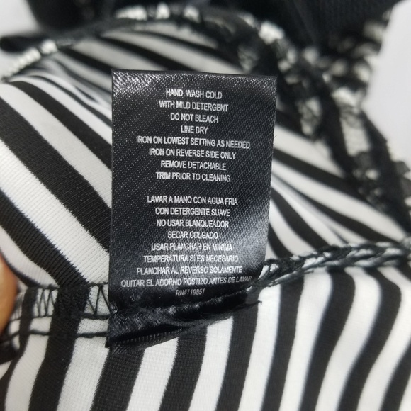 HeartSoul Dress XS Striped Sleeveless Fit n Flare Mini with Lace Overlay - Picture 6 of 6